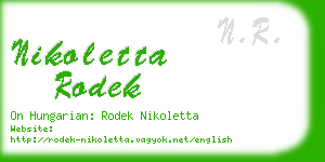 nikoletta rodek business card